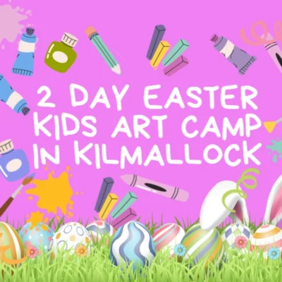 Children creating colourful artwork at Easter Art Camp in Kilmallock